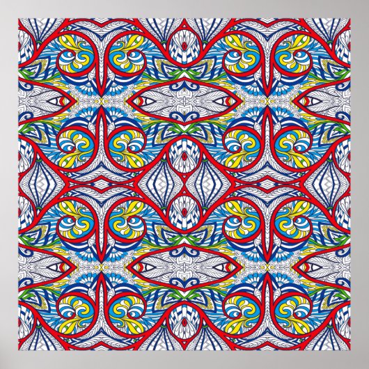 Ornamental Tribal Seamless pattern. Illustration. Poster (Vorne)