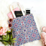 Ornamental Turkish Tile Pattern  Tasche<br><div class="desc">Stylish tote bag featuring an intricate Turkish tile inspired pattern with beautiful floral and arabesque motifs in blue, purple, and vibrant red tones. This artistic design adds a colorful Mediterranean and boho touch to your everyday style. Perfect for shopping, books, errands, or daily essentials. A great gift for lovers of...</div>