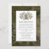 Ornamental Vintag Damask Bar Mitzvah Einladung (Vorderseite)