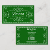 Ornamental - weiß auf Grün 006600 Visitenkarte (Vorne/Hinten)