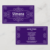 Ornamental - Weiß auf Lila Visitenkarte (Vorne/Hinten)