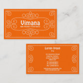 Ornamental - weiß auf Orange Visitenkarte (Vorne/Hinten)