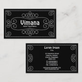 Ornamental - weiß auf schwarz (Gold) Visitenkarte (Vorne/Hinten)