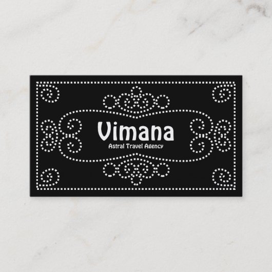 Ornamental - weiß auf schwarz (Gold) Visitenkarte (Vorderseite)