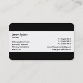 Ornamental - weiß auf schwarz visitenkarte (Rückseite)