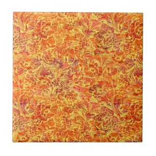 Ornamentale Blumengestaltung mit Textur - Vintage- Fliese