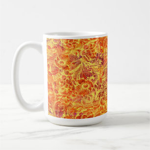 Ornamentale Blumengestaltung mit Textur - Vintage- Kaffeetasse
