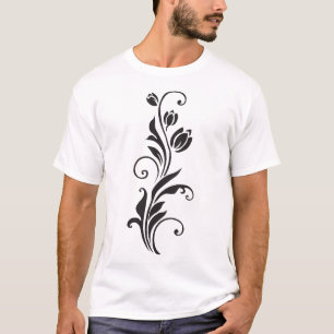 Ornamentale Blumenmuster-Blumendesign T-Shirt
