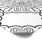 Ornamentale Fliesen-Medaillon-Muster-Malvorlage Poster (Ecke)