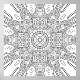 Ornamentale geometrische Mandala mit facettierten  Poster