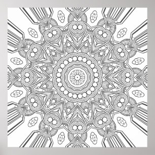 Ornamentale geometrische Mandala mit facettierten Poster