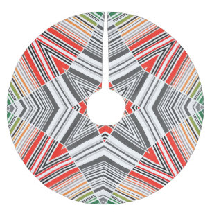 Ornamentale Linien: Gestreifter nahtloser Hintergr Polyester Weihnachtsbaumdecke
