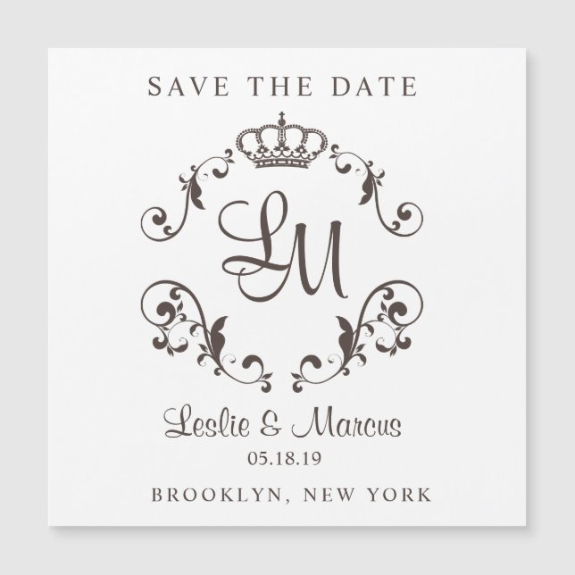 Ornamentaler Border with zu Traditional Crown Magnetkarte (Vorderseite)