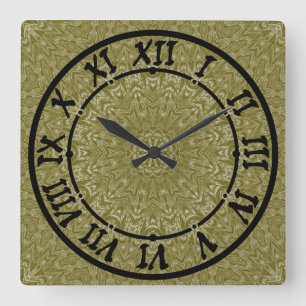Ornamentaler geometrischer marokkanischer Kaleidos Quadratische Wanduhr