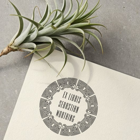 Ornamentaler Techno-Kreis Ex Libris Stempel