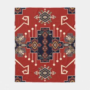 Ornamentaler Teppichentwurf: Vintage-Geometrie. Fleecedecke