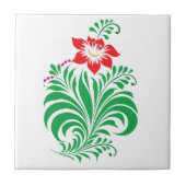 Ornamentales Blumen-Blumendesign – Elegant Fliese (Vorderseite)
