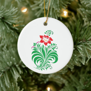 Ornamentales Blumen-Blumendesign – Elegant Keramik Ornament