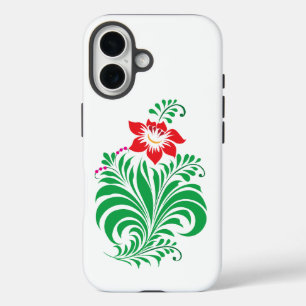 Ornamentales Blumen-Design – Elegant iPhone 16 Hülle