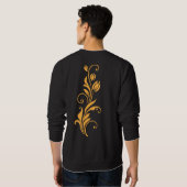 Ornamentales Blumenblumendesign Sweatshirt (Schwarz voll)