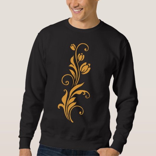 Ornamentales Blumenblumendesign Sweatshirt (Vorderseite)