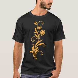 Ornamentales Blumenblumendesign T-Shirt