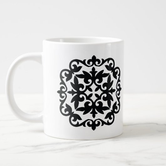 Ornamentales Blumendesign Jumbo-Tasse (Links)
