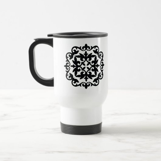 Ornamentales Blumendesign Reisebecher (Links)