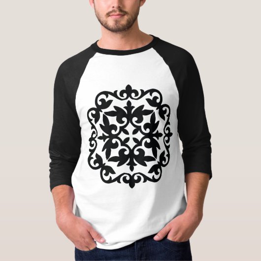 Ornamentales Blumendesign T-Shirt (Vorderseite)