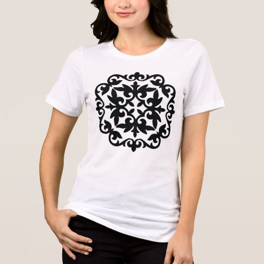 Ornamentales Blumendesign Tri-Blend Shirt (Vorderseite)
