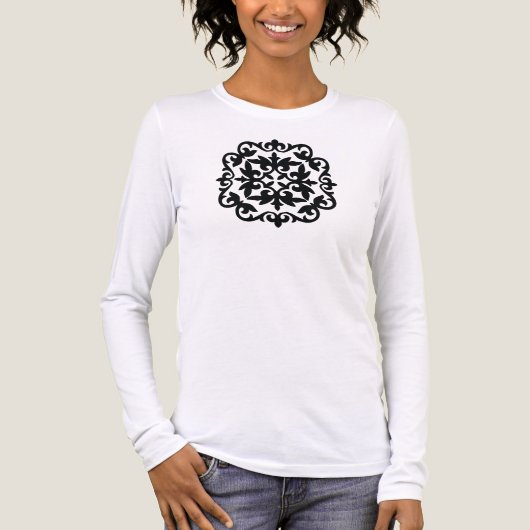 Ornamentales Blumendesign Tri-Blend Shirt (Vorderseite)