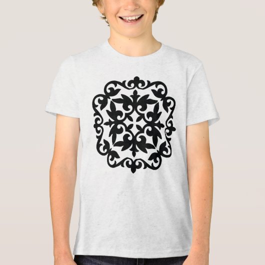 Ornamentales Blumendesign Tri-Blend Shirt (Vorderseite)
