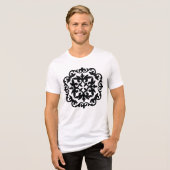 Ornamentales Blumendesign Tri-Blend Shirt (Vorderseite voll)