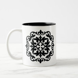 Ornamentales Blumendesign Zweifarbige Tasse