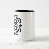 Ornamentales Blumendesign Zweifarbige Tasse (Mittel)