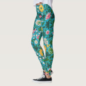 Ornamentales Blumenmuster Leggings (Links)