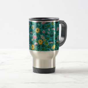 Ornamentales Blumenmuster Reisebecher