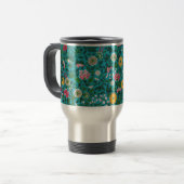 Ornamentales Blumenmuster Reisebecher (Vorderseite Links)