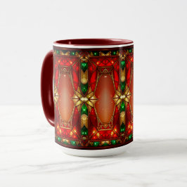 Ornamentales Buntglas-Muster-Feiertags-Tasse Tasse