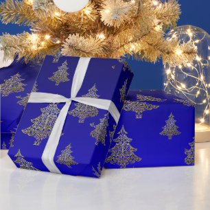 Ornamentales Filigree-Muster Goldener Weihnachtsba Geschenkpapier