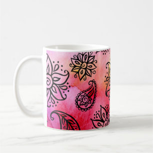 Ornamentales Floral: Ethnisches Nahtloses Muster Kaffeetasse