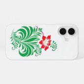 Ornamentales florales Blumendesign – Elegant iPhone 16 Hülle (Rückseite (Horizontal))