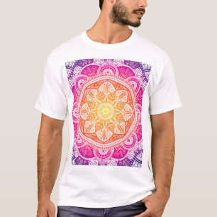 Ornamentales florales Mandala: farbenfrohe Vintage T-Shirt