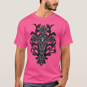 Ornamentales Gotisches Kreuz T-Shirt