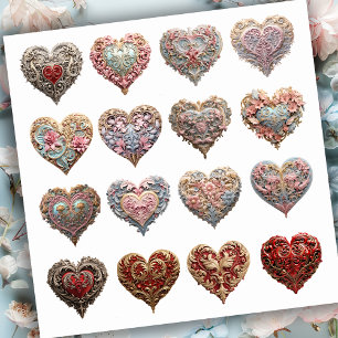 Ornamentales Herz Aufkleber
