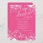 Ornamentales Hot Pink Einladung (Vorne/Hinten)