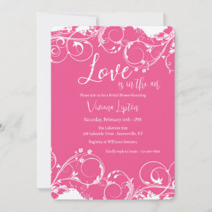 Ornamentales Hot Pink Einladung