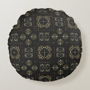 Ornamentales Medaillon Geometrisch Rundes Kissen