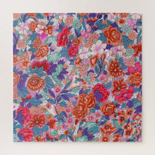 Ornamentales Muster in auffallenden Farben Puzzle