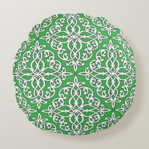 Ornamentales Muster, nahtloses ethnisches Design. Rundes Kissen